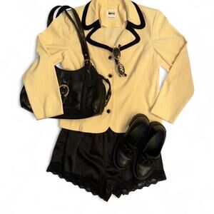 vtg 70s 80s 90s coquette retro preppy academia blazer spring